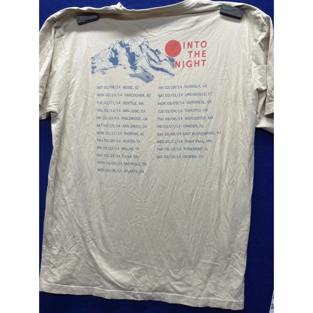 [Gorpcore] Mens Imagine Dragons Tour T-Shirt L Cream Into‎ The Night 2014